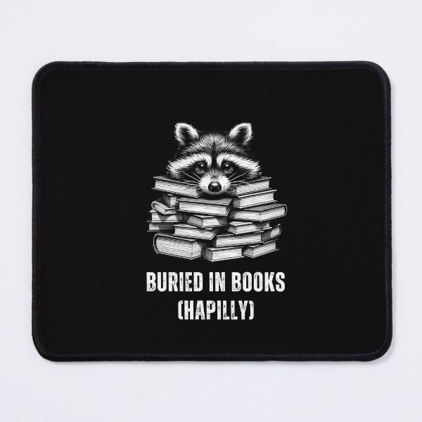 Item preview, Raccoon Lover Gift Buried in Books designed and sold by MyCozyCorner24.