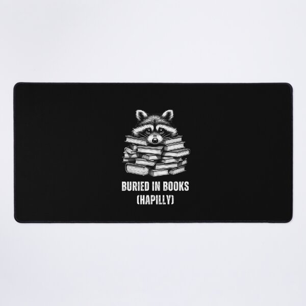 Item preview, Raccoon Lover Gift Buried in Books designed and sold by MyCozyCorner24.