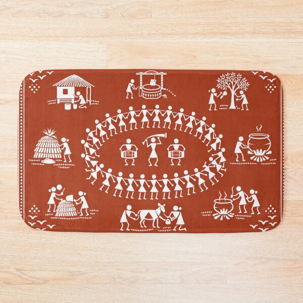 Item preview, Warli Tarpa Festival Print – Folk Dance Panorama designed and sold by Planthem.