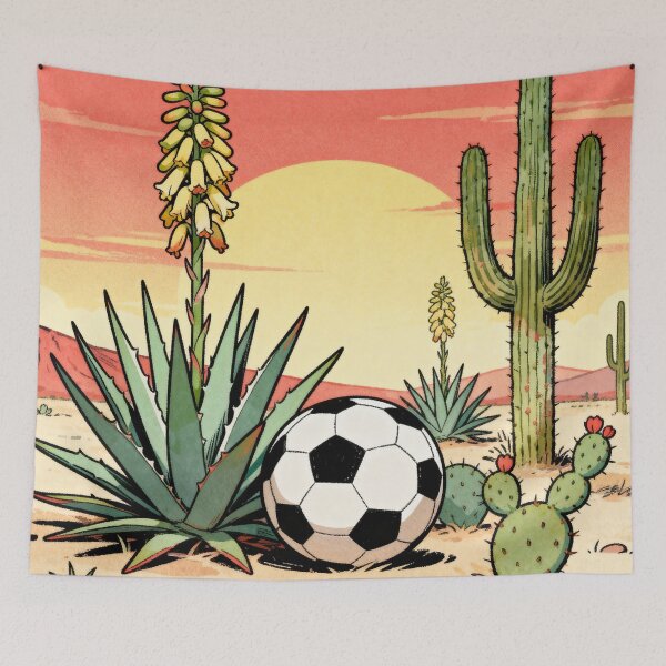 Item preview, Soccer Desert Oasis - Mexico 2026 Inspired Vintage Art designed and sold by HappySproutArt.