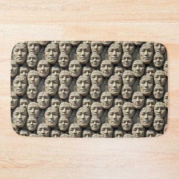 Item preview, Human faces carved in rocks, abstract art pattern designed and sold by PrithviApparels.