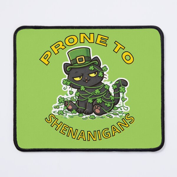 Item preview, Prone To Shenanigans Funny Cat St Patricks Day designed and sold by TheSimpleTee007.
