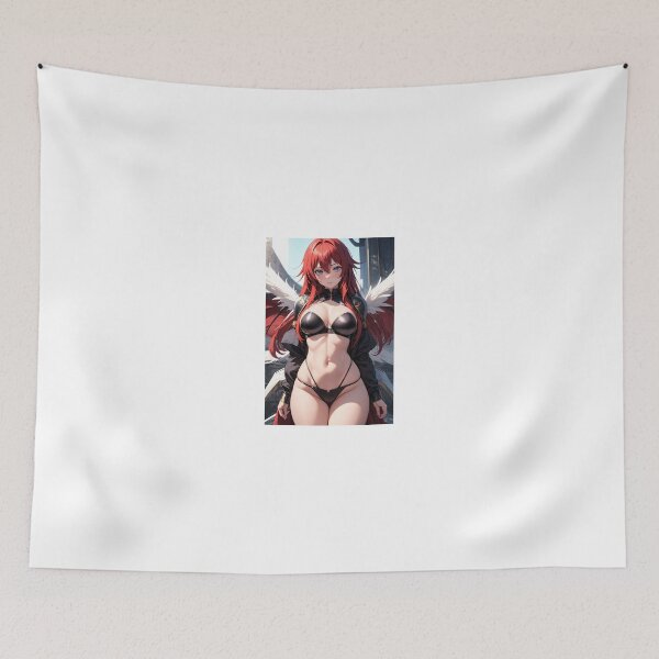 Item preview, Crimson-Haired Demon Princess – Red Anime Angel Fantasy Art designed and sold by iloveanimechibi.