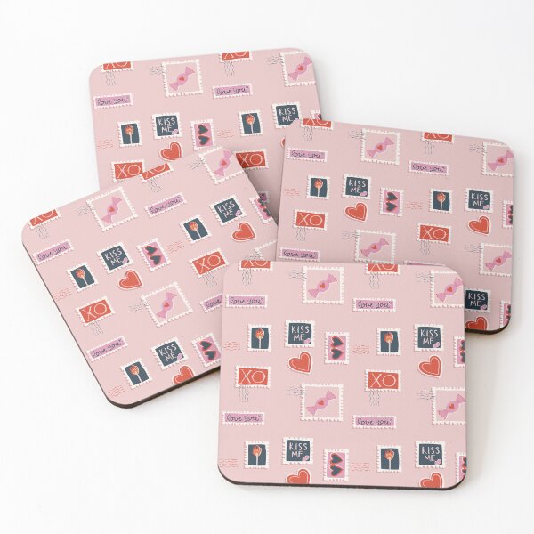 Item preview, Valentine Postage Stamp Love Pattern designed and sold by emilee.faye.