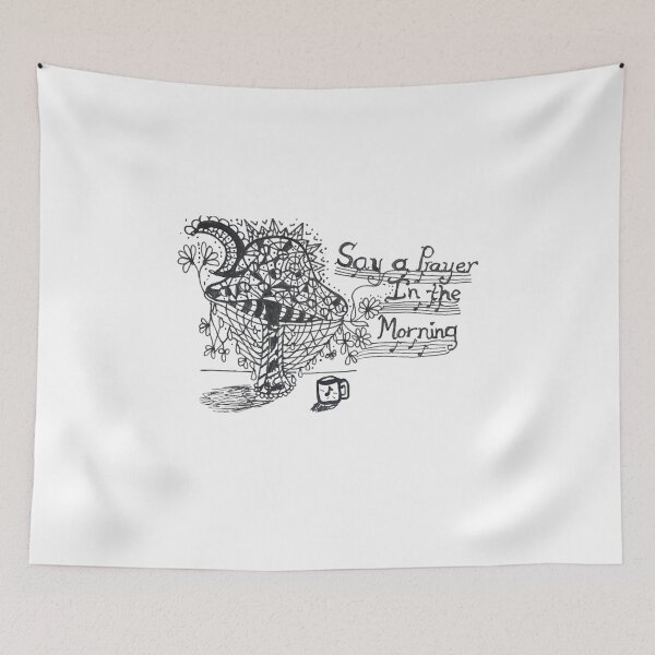 Item preview, Hand drawn zentangle prayer quote, trippy natural mushroom with moon and flowers hand drawn.  designed and sold by Uplifting Vib'n Design and Decor .