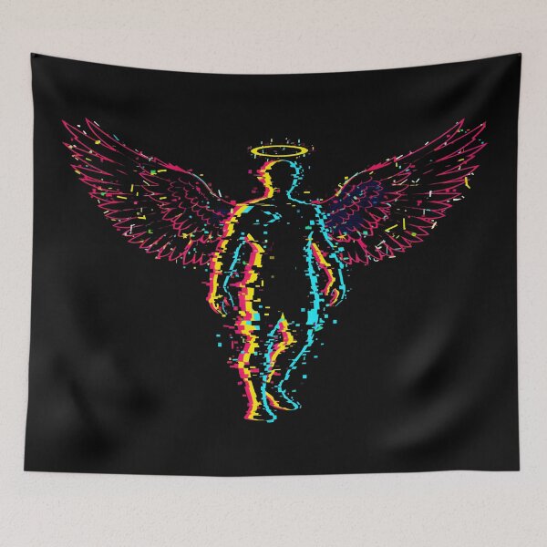 Item preview, Glitch Angel Silhouette - Digital Fallen Guardian designed and sold by Dakson Design - Fantasy Art.