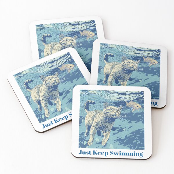 Item preview, Sigue nadando, gato y pez designed and sold by AnciraDesigns.