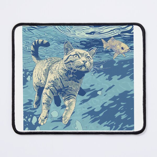 Item preview, Just Keep Swimming Cat and Fish designed and sold by AnciraDesigns.