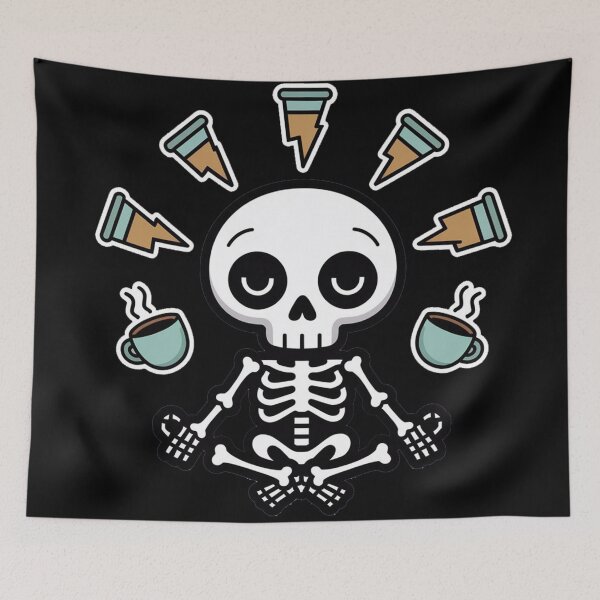 Item preview, Meditating Skeleton - Peaceful but Anxious designed and sold by Thompika.