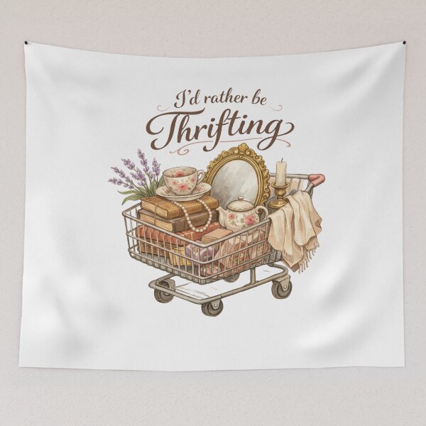 Item preview, Retro Vintage Funny I’d Rather Be Thrifting designed and sold by IdealDo.