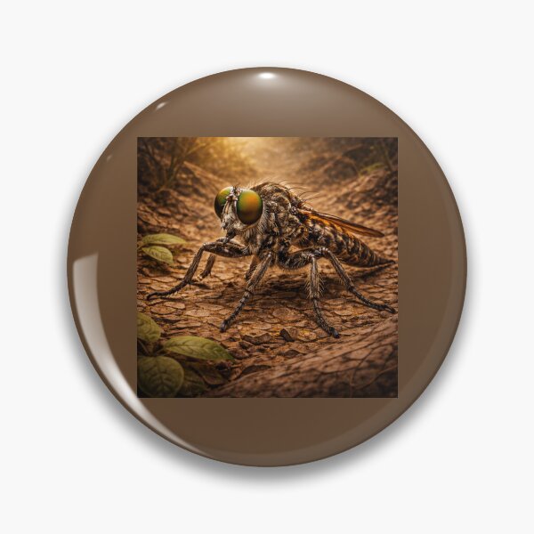 Item preview, Robber Fly – Golden Earth Predator Insect Art designed and sold by GeoWild Designs.