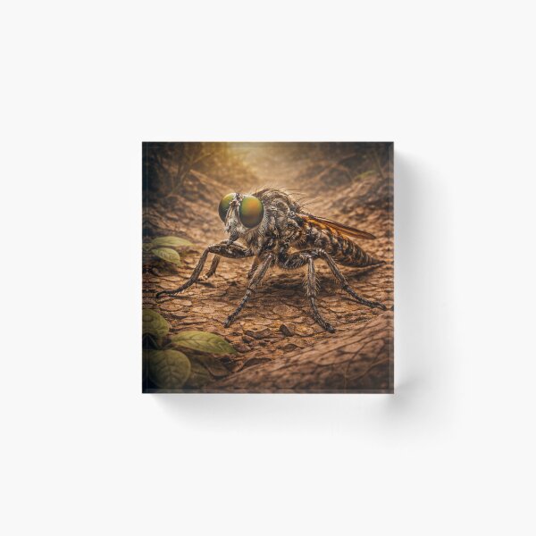 Item preview, Robber Fly – Golden Earth Predator Insect Art designed and sold by GeoWild Designs.
