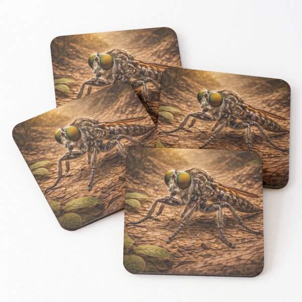 Item preview, Robber Fly – Golden Earth Predator Insect Art designed and sold by GeoWild Designs.