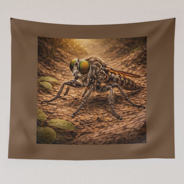 Item preview, Robber Fly – Golden Earth Predator Insect Art designed and sold by GeoWild Designs.