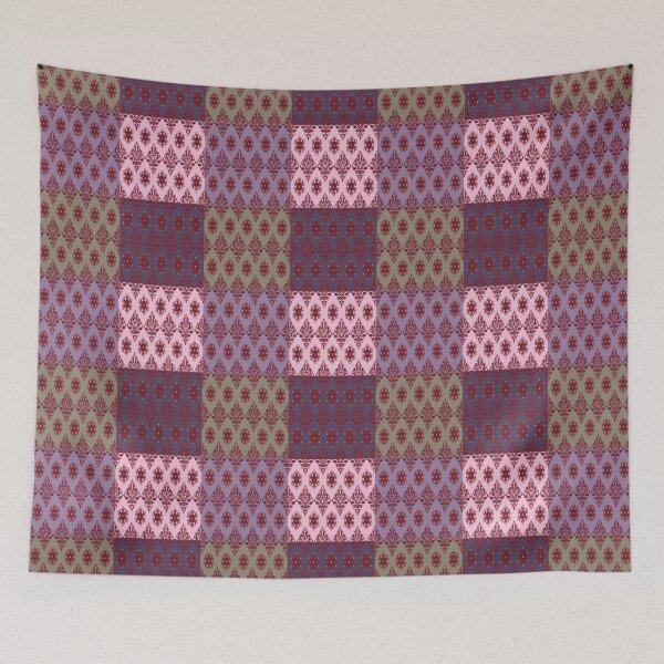Item preview, : Thai Heritage Checkered Pattern in Royal Purple and Earthy Brown designed and sold by OIL Pattern Design .