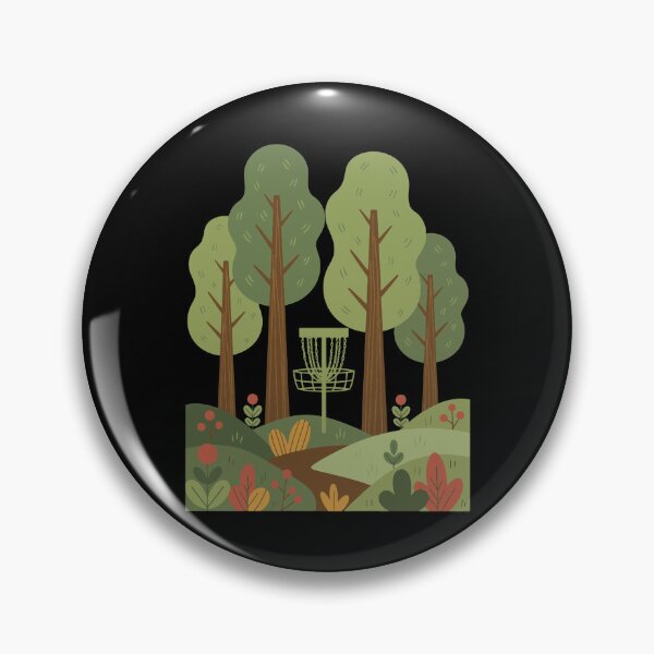 Item preview, Disc Golf Basket Forest Flying Disc Scene designed and sold by LuminOrb.