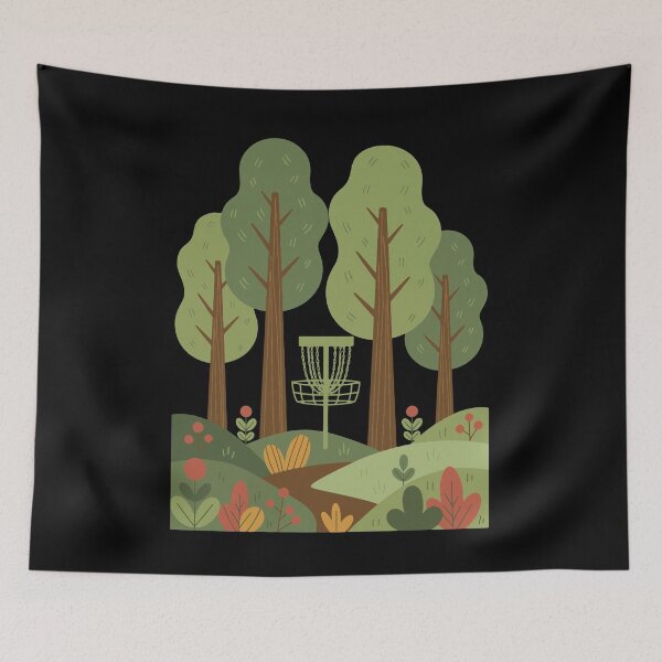 Item preview, Disc Golf Basket Forest Flying Disc Scene designed and sold by LuminOrb.