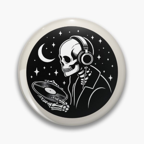 Item preview, Gothic Skeleton Listening to Music – Cozy Dark Line Art designed and sold by Roberta Calabrese.
