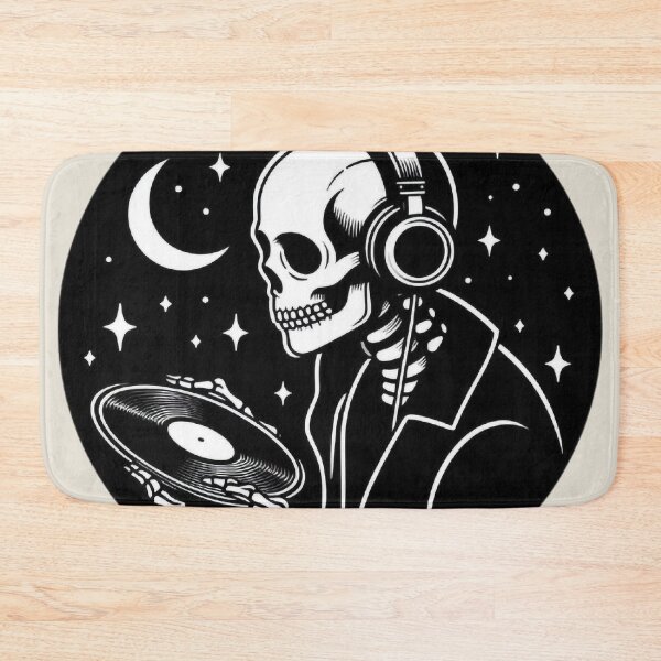 Item preview, Gothic Skeleton Listening to Music – Cozy Dark Line Art designed and sold by Roberta Calabrese.