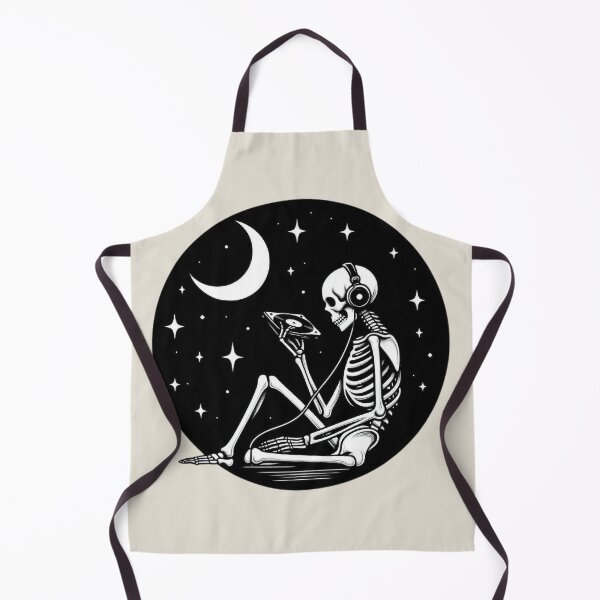 Item preview, Gothic Skeleton Listening to Music – Cozy Dark Line Art designed and sold by Roberta Calabrese.