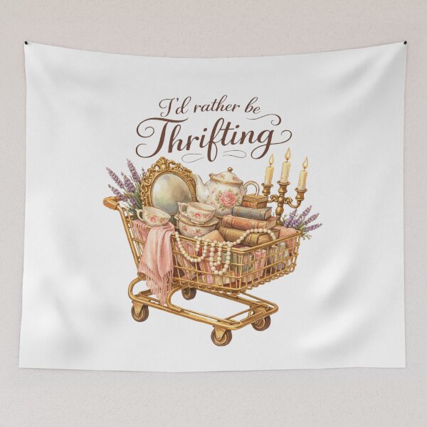 Item preview, Retro Vintage Funny I’d Rather Be Thrifting designed and sold by IdealDo.