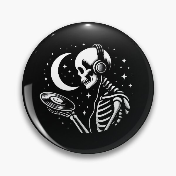 Item preview, Gothic Skeleton Listening to Music – Cozy Dark Line Art designed and sold by Roberta Calabrese.