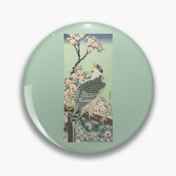 Item preview, Vintage, Ukiyoe Hawk and Cherry Blossoms by Hokusai Katsushika,puzzle, wall art, designed and sold by VintageJapan for Japanese woodblock, Ukiyoe, Retro art and more.