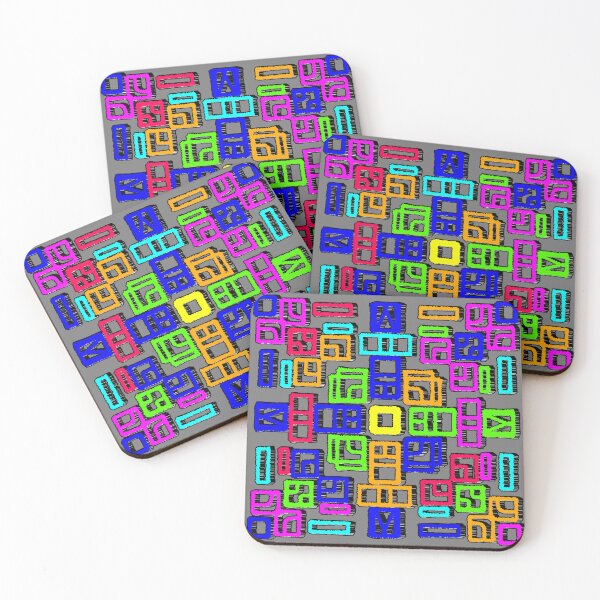 Item preview, "Neon Glyph Grid with Symmetrical Geometry" designed and sold by nighttime1990.
