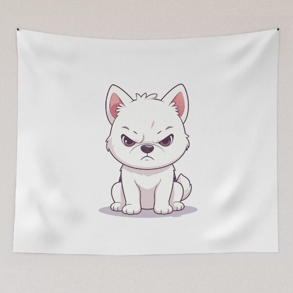 Item preview, Grumpy White Dog - Angry White Dog Illustration designed and sold by MarWachaN.