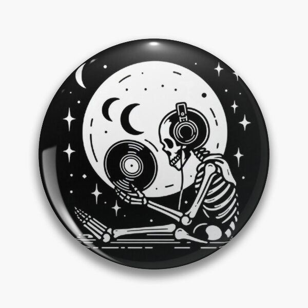 Item preview, Gothic Skeleton Listening to Music – Cozy Dark Line Art designed and sold by Roberta Calabrese.