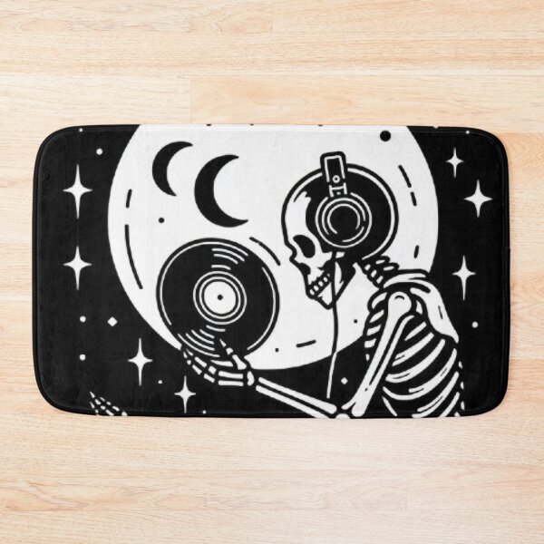 Item preview, Gothic Skeleton Listening to Music – Cozy Dark Line Art designed and sold by Roberta Calabrese.