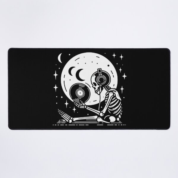 Item preview, Gothic Skeleton Listening to Music – Cozy Dark Line Art designed and sold by Roberta Calabrese.