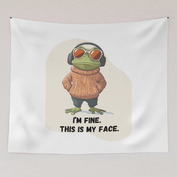 Item preview, Cool Frog Wearing Headphones – Cozy Aesthetic Meme Illustration designed and sold by MiraLumeStudio.