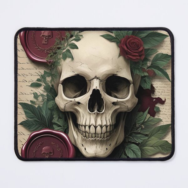 Item preview, Vintage Gothic Skull with Roses and Wax Seals designed and sold by LakLuxe studio .