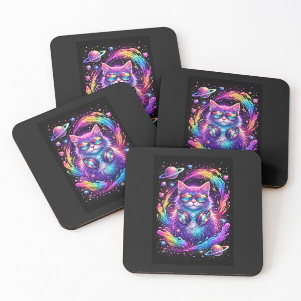 Item preview, Cosmic DJ Cat – Psychedelic Space Vibes designed and sold by konter75.