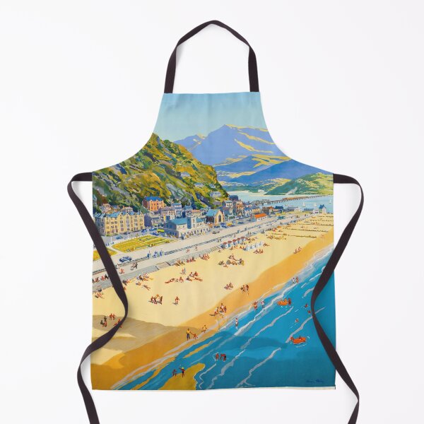 Item preview, Barmouth North Wales Coastal Beach Town Mountain Landscape Travel Poster : Vintage Artwork designed and sold by artofuniverse.
