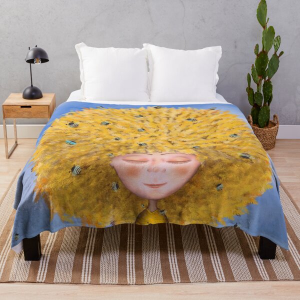Item preview, Bee Dream Fairy – Whimsical Girl Illustration with Golden Hair designed and sold by mariacosadiella.