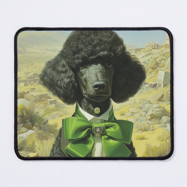 Item preview, Poodle with Green Bowtie in Desert designed and sold by lautir.