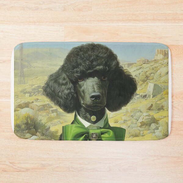 Item preview, Poodle with Green Bowtie in Desert designed and sold by lautir.