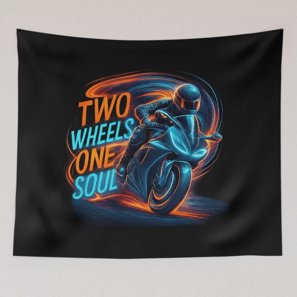 Item preview, Two Wheels One Soul - Neon Sportbike Racing Art designed and sold by MKreative Studio.