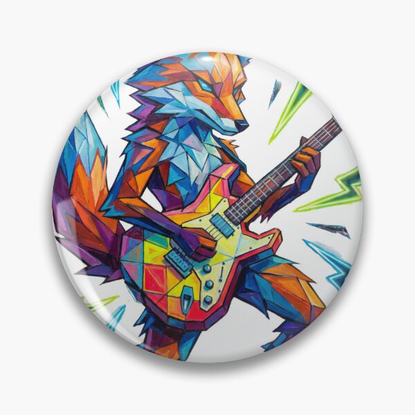 Item preview, Rockstar Fox - Live Loud Cubism designed and sold by Everyday Epics.