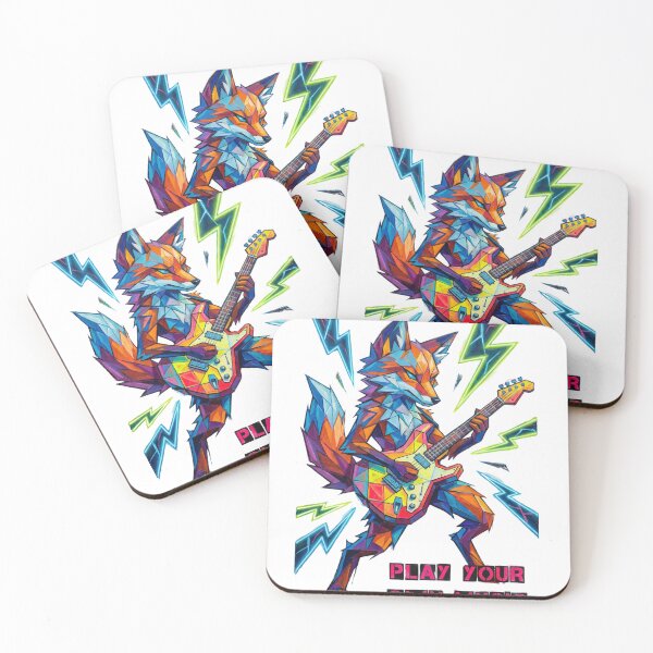 Item preview, Rockstar Fox - Live Loud Cubism designed and sold by Everyday Epics.