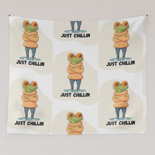 Item preview, Cool Frog Meme – Just Chillin Cute Cartoon Frog Aesthetic designed and sold by MiraLumeStudio.