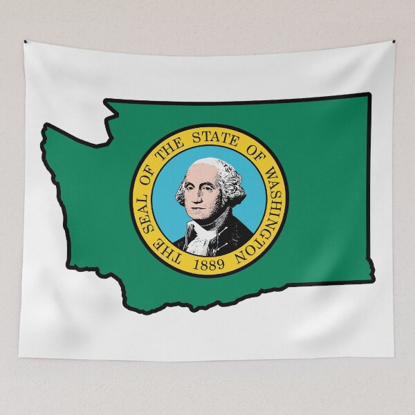 Item preview, State Flag Map of WASHINGTON designed and sold by HFYD.