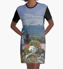 HD. Garden at Sainte-Adresse, by Claude Monet. HIGH DEFINITION Graphic T-Shirt Dress