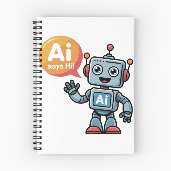 Item preview, AI Says Hi – Funny AI Robot Humor Sticker designed and sold by Trendymart-shop.