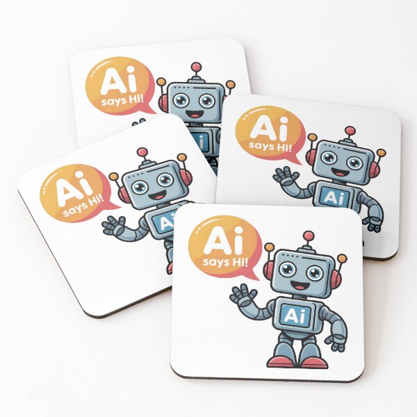 Item preview, AI Says Hi – Funny AI Robot Humor Sticker designed and sold by Trendymart-shop.