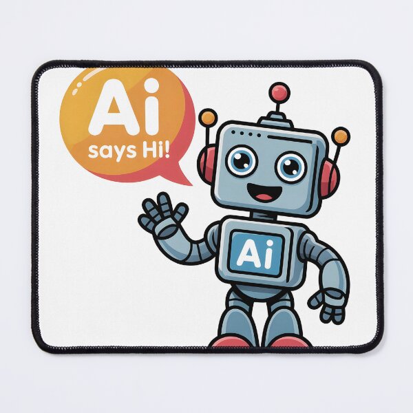 Item preview, AI Says Hi – Funny AI Robot Humor Sticker designed and sold by Trendymart-shop.