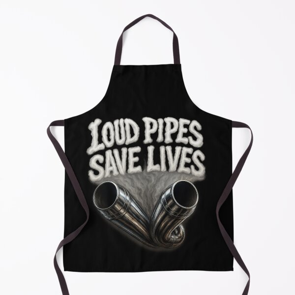 Item preview, Loud Pipes Save Lives - Chrome Motorcycle Exhaust Smoke Typography designed and sold by MKreative Studio.