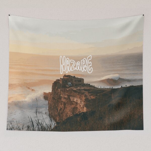 Item preview, Nazaré Sunset Waves Illustration | Ocean, Big Wave Surf, Coastal Evening, Surfing, Nazare designed and sold by QShore.